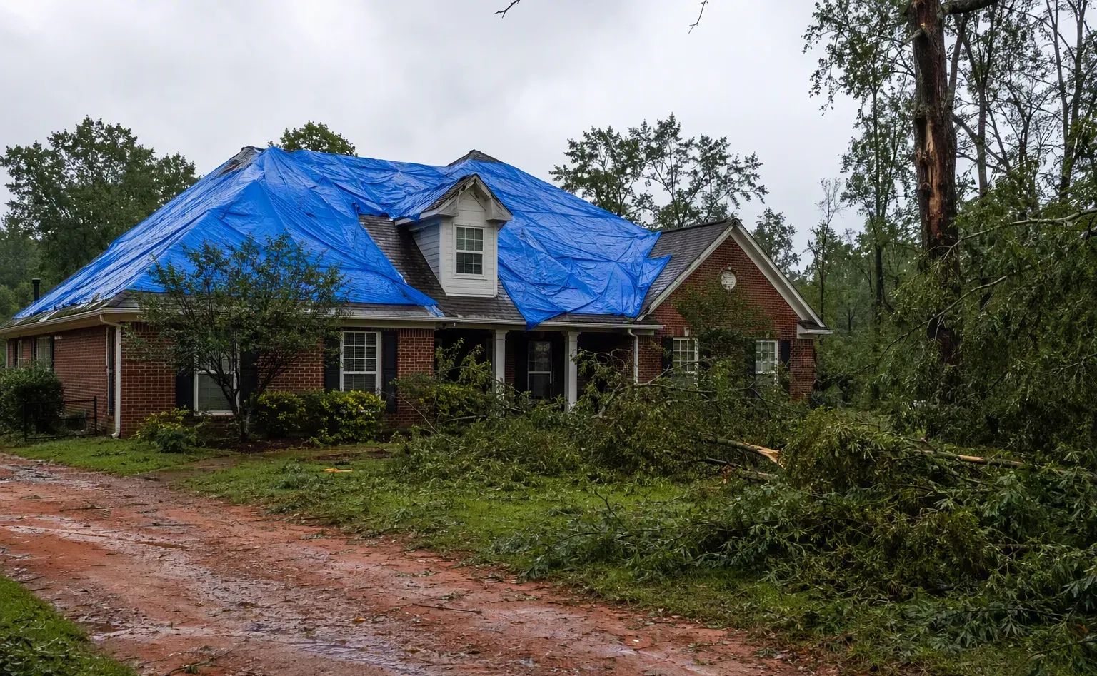 Hail on the ground next to a car after a West Georgia storm